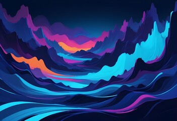 Wall Mural - cold blue neon color scheme