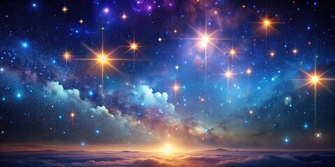 Wall Mural - abstract night sky background with shining stars and galaxies , night, sky, abstract, background, st