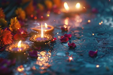 Sticker - Lit Candles on Table