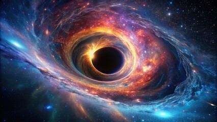 Wall Mural - a mesmerizing image of a swirling black hole in deep space, space, astronomy, galaxy, cosmic, astron