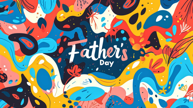 Father's day month illustration background with multi varity col