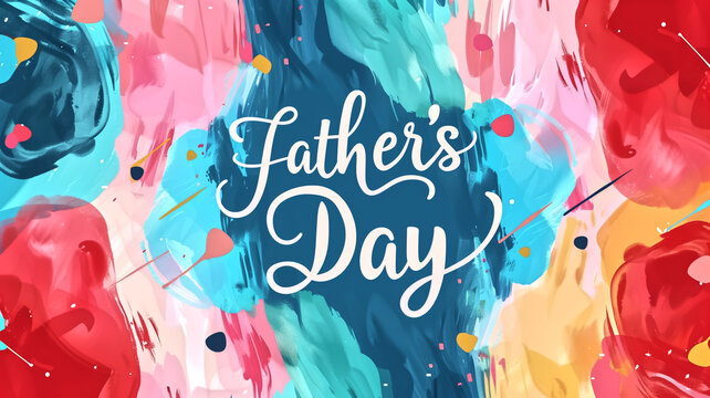 Father's day month illustration background with multi varity col