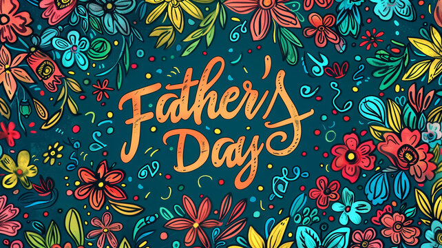 Father's day month illustration background with multi varity col