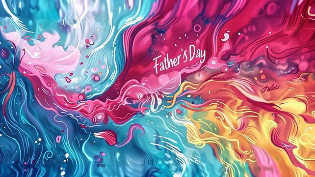 Father's day month illustration background with multi varity col