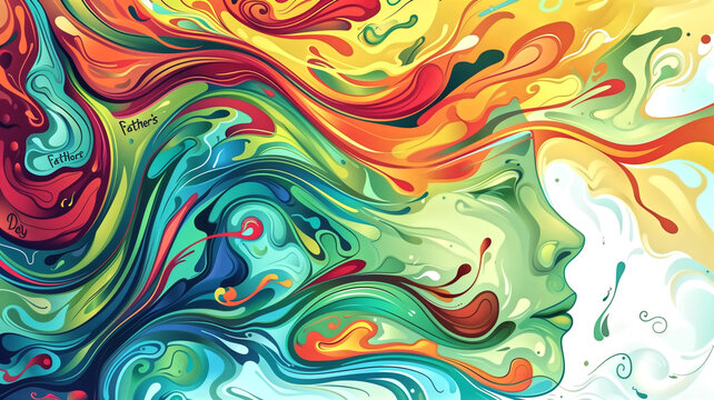 Father's day month illustration background with multi varity col