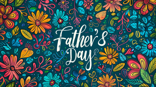 Father's day month illustration background with multi varity col
