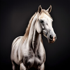 Poster - white horse portrait