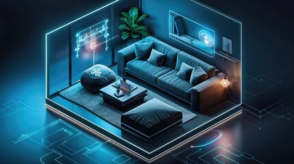 Smart home interface with augmented realty of iot object interior design