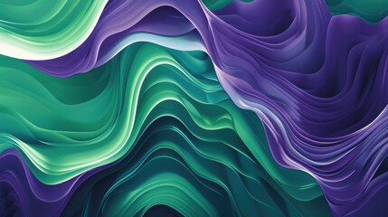 Poster - Flowing green and violet shapes in an abstract design, symbolizing data science and the analytical strengths of Julia programming language.