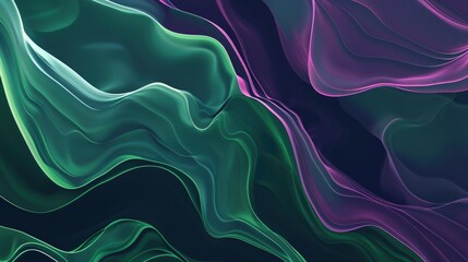 Poster - Flowing green and violet shapes in an abstract design, symbolizing data science and the analytical strengths of Julia programming language.