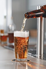 Canvas Print - Beer Poured into Glass