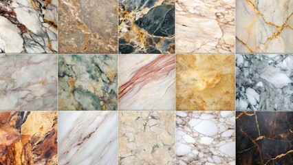 Wall Mural - Abstract background with various types of marble , marble, texture, background, design, pattern, natural, stone