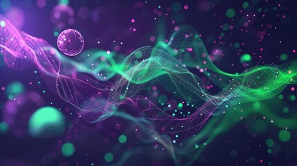 Aufkleber - Modern abstract depiction of data science with green and violet shapes, highlighting Julia programming language's capabilities.