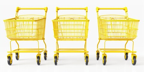 Wall Mural - Two Yellow Shopping Carts