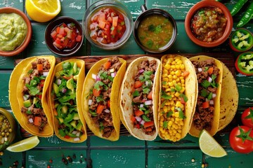 Canvas Print - Tacos on Table