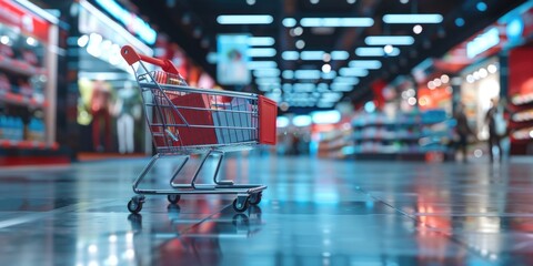 Sticker - Shopping cart on tiles