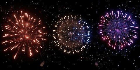 Wall Mural - Nighttime Fireworks Display