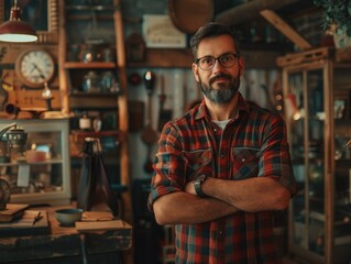 Canvas Print - Man in Workshop