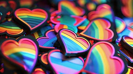 Sticker - Heart Shaped Magnets Close Up