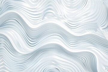 Canvas Print - Abstract white wavy layered background with flowing lines and modern design elements.