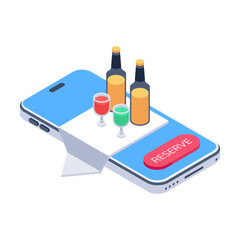 Wall Mural - A captivating dinner reservation isometric icon 

