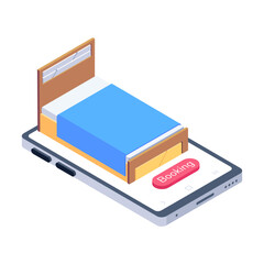 Poster - A customizable isometric icon of room booking 

