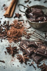 Wall Mural - Table with Chocolate and Cinnamon