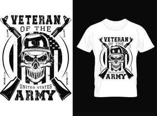 veteran modern custom stylish vector t shirt design template.