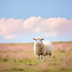 Wall Mural - sheep on a meadow