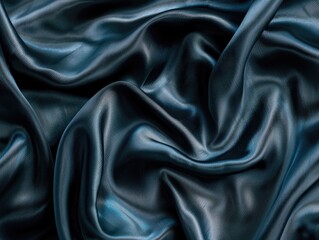 Wall Mural - Blue Silk Fabric Close-Up