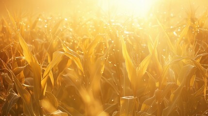 Poster - Golden Cornfield at Sunset