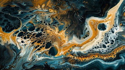Poster - Abstract art inspired by natural landscapes captures nature's beauty with organic forms, colors, and patterns.