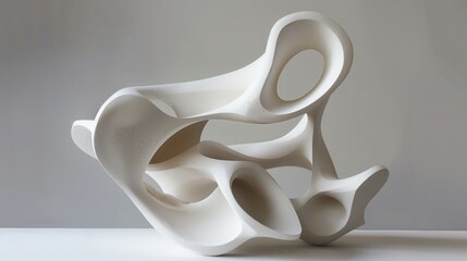 Poster - Organic shapes and smooth surfaces capture nature's fluidity and modern art's sophistication in this sculpture.