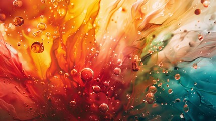 Poster - Dynamic abstract composition bursts with vibrant colors and intricate textures, captivating the senses.