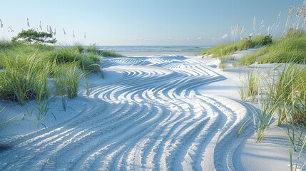 Poster - Sand Dune Patterns on a Sunny Beach