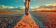 © YuDwi Studio - Running Towards the Sunset on an Asphalt Road
