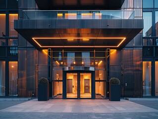 modern apartment building with residents using digital keys to access common areas, demonstrating contemporary living solutions.