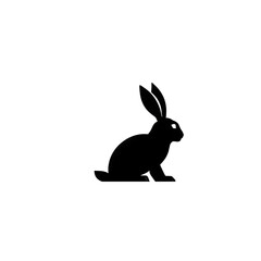 Wall Mural - illustration logo of minimalist outline of a rabbit