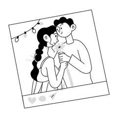 Sticker - Hand drawn mini illustration of couple post 

