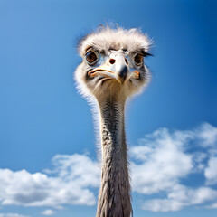 Canvas Print - ostrich head close up