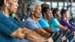 © พงศ์พล วันดี - Group of Elderly African Women Participating in Fitness Class at Gym
