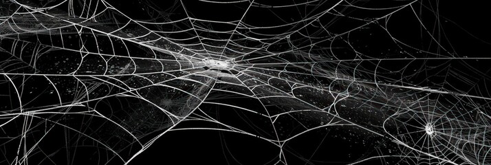 Intricate Spider Web in the Darkness
