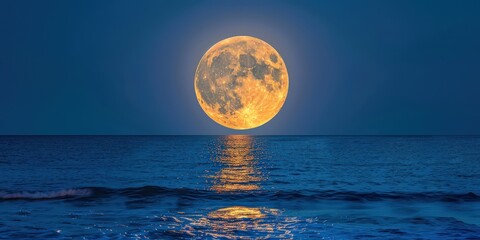 Poster - Full Moon Over the Ocean