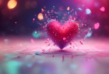 Wall Mural - love music artificial generated background music intelligence music music art colorful love beautiful abstract visualization wallpaper e visualization