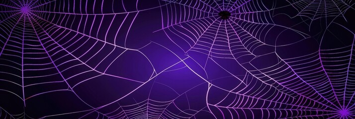 Intricate Spider Webs on a Dark Background