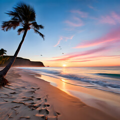 Wall Mural - sunset on the beach