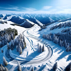 Wall Mural - snow covered mountains