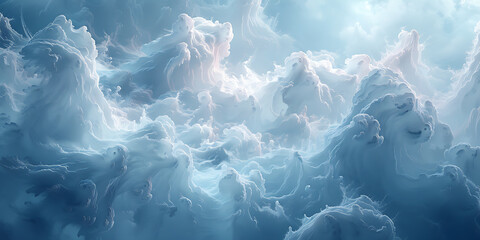 Wall Mural - Stylized Cloud Computing Background with Blue Hues