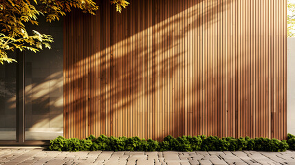 Canvas Print - vertical wood cladding, hyperrealistic