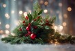 © wafi - pine berry mistletoe decor aquarelle fir eve christmas banner treebranch holly background decoration border long celebration